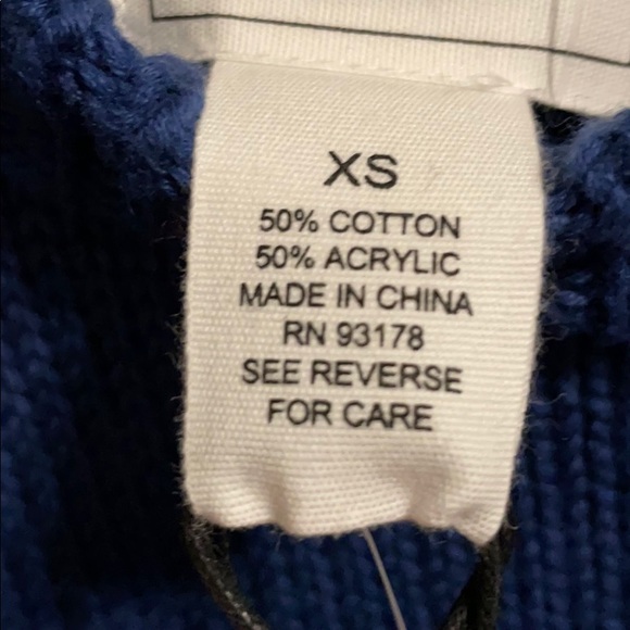 For The Republic Rich Navy Blue Cut Off Crop Sweater XS - Picture 4 of 5